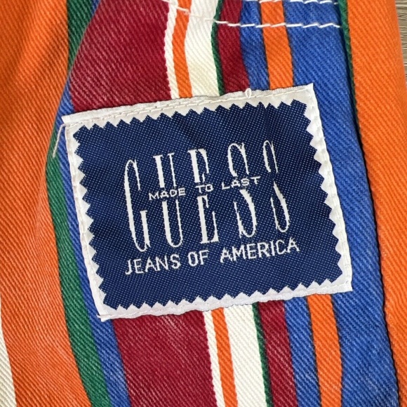 VTG Baby Guess 90s Striped AOP Jeans Denim and Shirt Set RARE NEW OLD STOCK Sz 7 - Picture 3 of 16